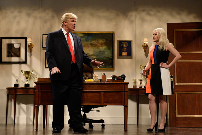 Alec Baldwin and KateMcKinnon as Trump and Conway on SNL