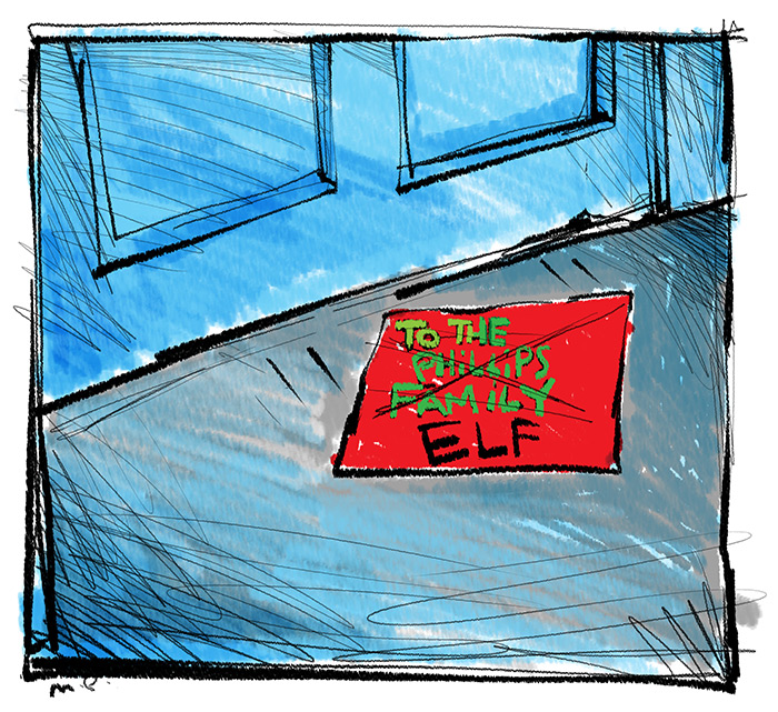 A Christmas Mitt cartoon by Mickey Paraskevas