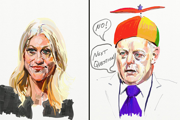 Kellyanne Conway and Shawn Spicer by Eric Fischl