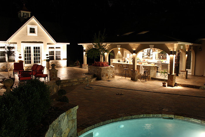 Professional lighting improves an outdoor kitchen