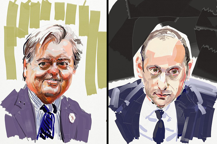 Steve Bannon and Stephen Miller by Eric Fischl
