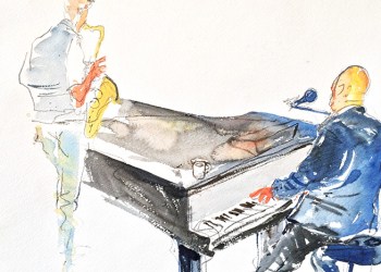 Billy Joel Concert Sketch by Mickey Paraskevas