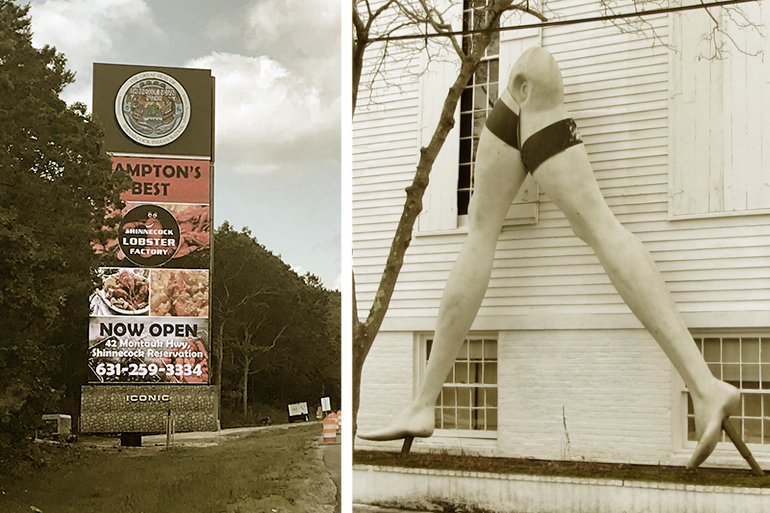 The Shinnecock Monument and Larry Rivers' "Legs," both of which some claimed infringed on their Freedom of Vision, Photos: Dan's Papers staff