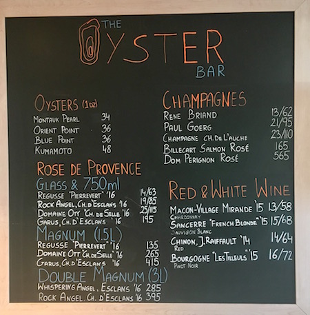 The Oyster Bar menu
