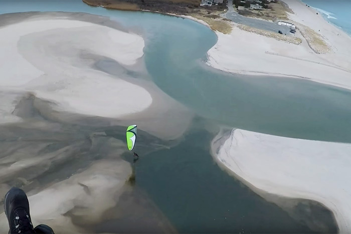 Hamptons paramotor flyers over Mecox Beach in Water Mill