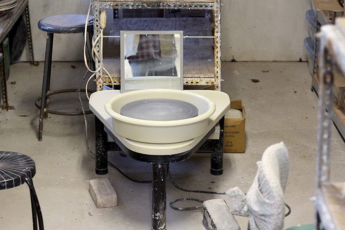 Nancy Robbins' potter's wheel