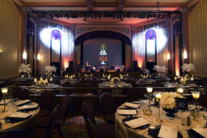 Suffolk Theater's lavish dining room and stage, Photo: Suffolk Theater