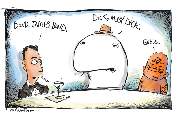 007 Moby-Dick cartoon by Mickey Paraskevas