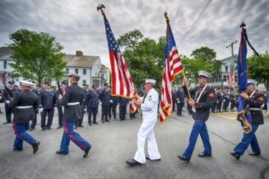Old Glory was held high along the Memorial Day Parade route.