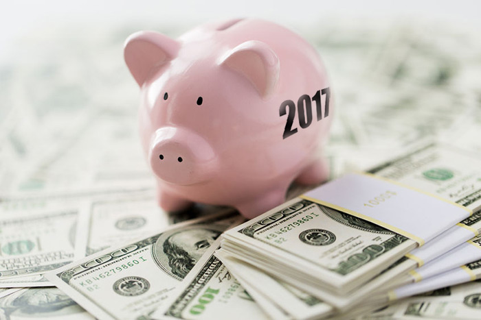 2017 End of Year Financial Advice Piggy Bank