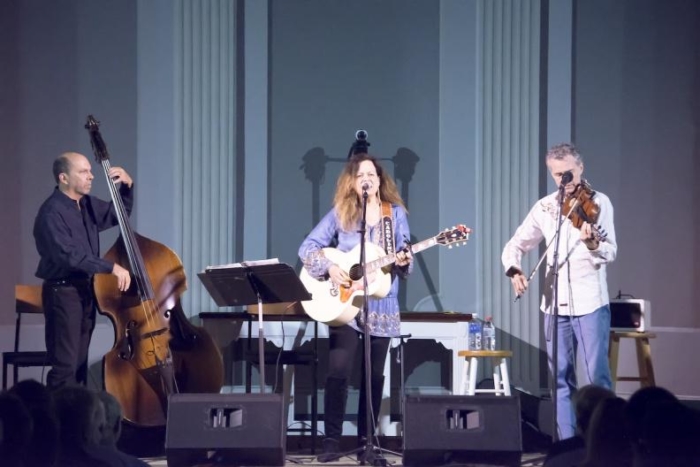 Kicking off the Sag Harbor American Music Festival is local singer/songwriter Caroline Doctorow with Bob Green on the stand-up bass and Gary Oleyar on fiddle.