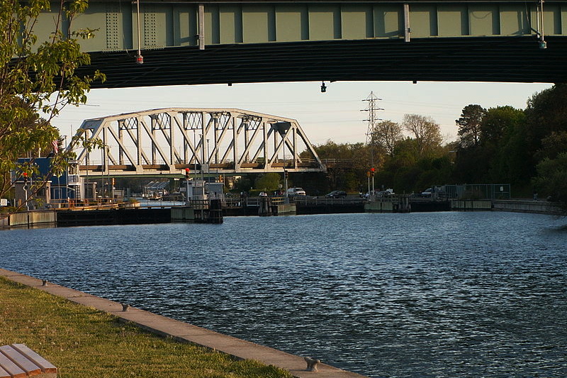 The Shinnecock Canal locks.