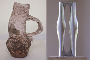 Vessel by Hildy Maze and "Twin Towers" by Bryan Hunt