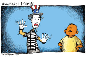 American Mime cartoon by Mickey Paraskevas
