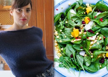 Anat Fritz and one of her unique raw-vegan dishes