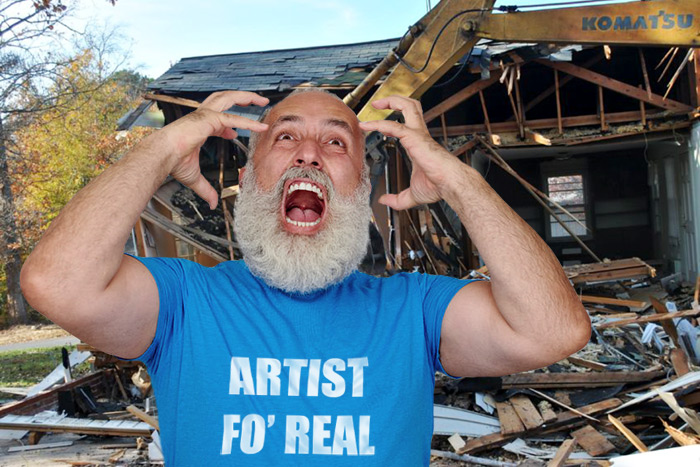 Artist studios destroyed