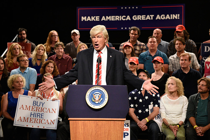 Alec Baldwin plays Trump on SNL's Weekend Update Show