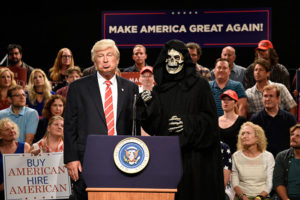 Alec Baldwin plays Trump on SNL's Weekend Update Show