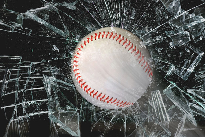 Baseball through glass