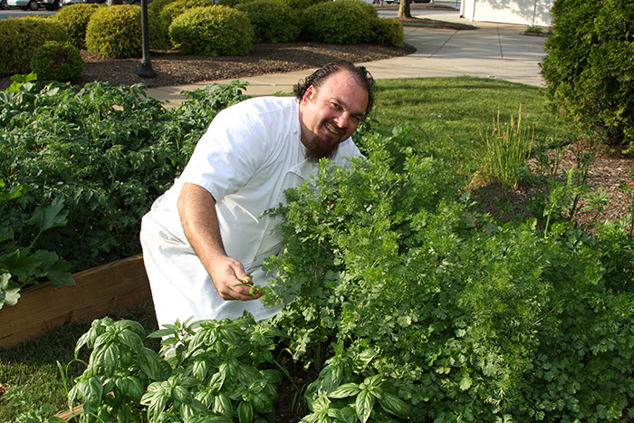 Chef Arie Pavlou in his garden at Bistro Été in Water Mill last summer.