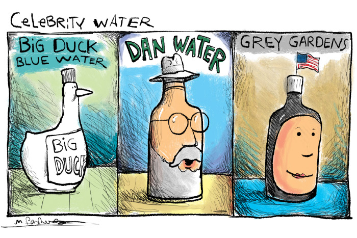 Celebrity Water cartoon by Mickey Paraskevas