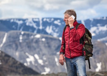 Cellphone on mountain