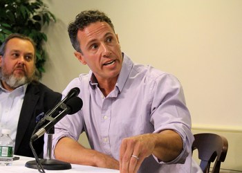 Joe Shaw and Chris Cuomo at Rogers Memorial Library