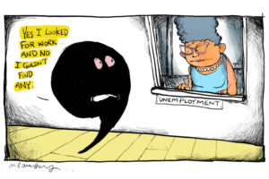 Comma cartoon by Mickey Paraskevas