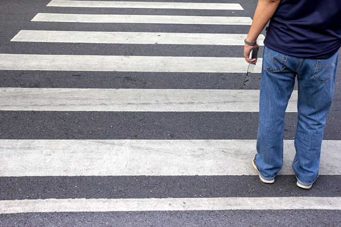 Don't talk in the crosswalk