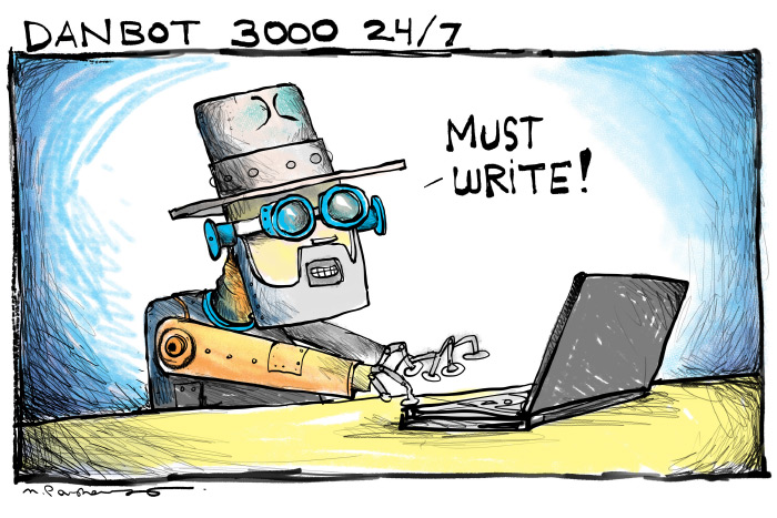 DanBot 3000 cartoon by Mickey Paraskevas