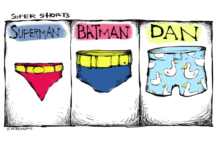 Dan's Shorts cartoon by Mickey Paraskevas