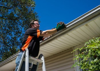 Fall gutter cleanup