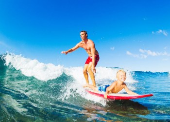 Father-son surfing