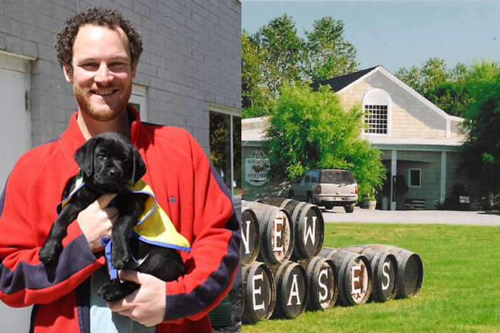 Giovanni Borghese, owner of Castello di Borghese, with Puppy Herbaceous