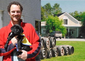 Giovanni Borghese, owner of Castello di Borghese, with Puppy Herbaceous