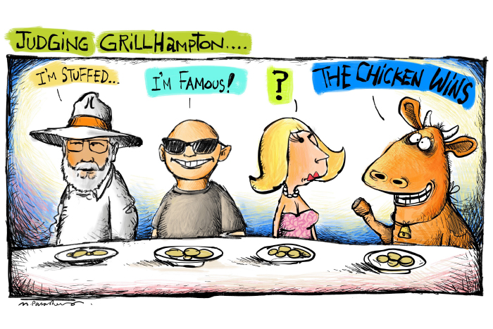 GrillHampton cartoon by Mickey Paraskevas