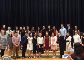 On March 30, 26 Hampton Bays’ eighth-graders were inducted in the National Junior Honor Society
