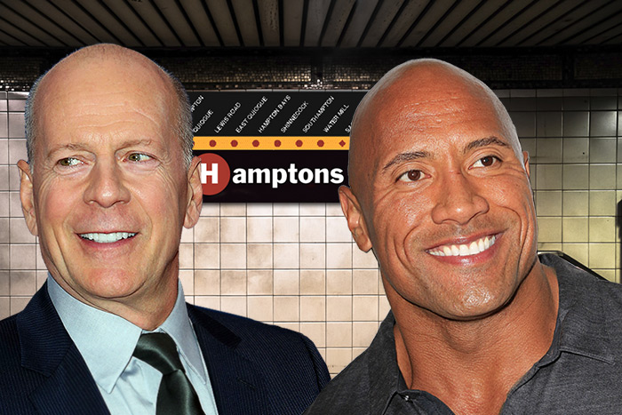 Bruce Willis and Dwayne Johnson are filming Die Hard 26 on the Hamptons Subway
