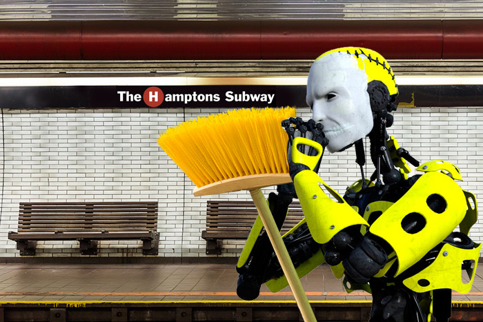 Hamptons Subway robot cleaner