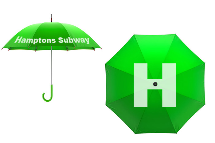 Two available Hamptons Subway umbrella designs