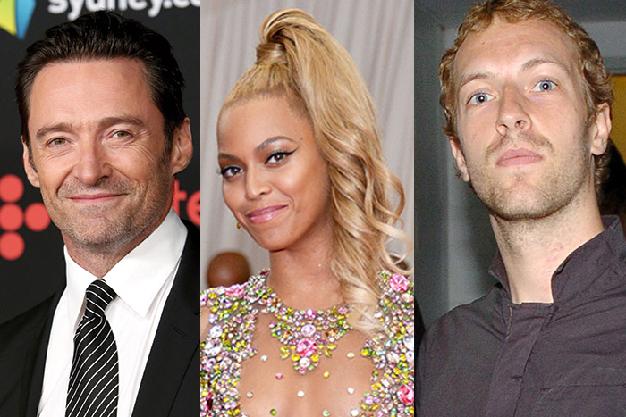 Hugh Jackman, Beyoncé, Chris Martin