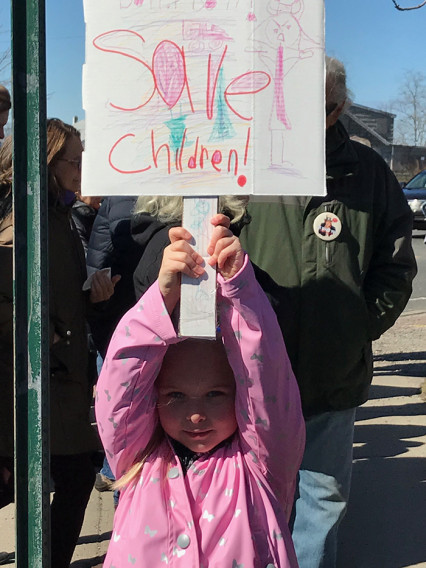 Little girl protesting
