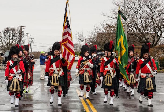 Marching in the 2017 Montauk St. Patrick's Day parade in the Hamptons