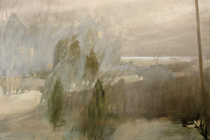 "Water Mill Fog" (1966) by Jane Wilson