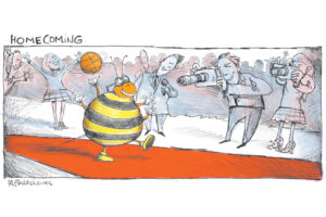 Killer Bees cartoon by Mickey Paraskevas