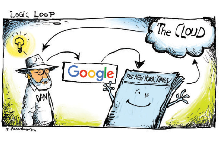 Logic loop cartoon by Mickey Paraskevas