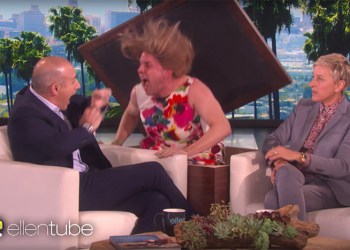 Ellen scares the heck out of Matt Lauer on her show