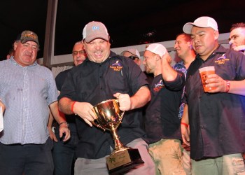 Matty Boudreau celebrates Baron's Cove's Judges Choice win!