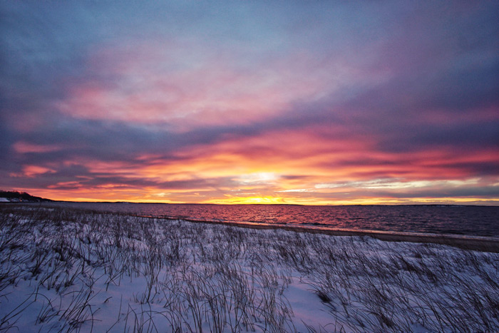 Post-blizzard 2016 sunset at Morton Refuge