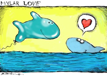 Mylar Love cartoon by Mickey Paraskevas
